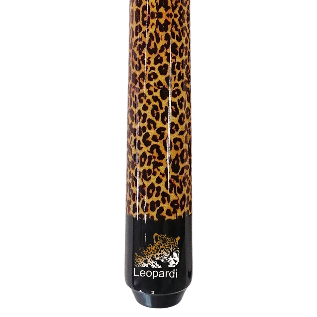 Winsport Leopardi Poolqueue – Queueende mit Leopardenmuster, Leopardenmotiv und Leopardi Schriftzug