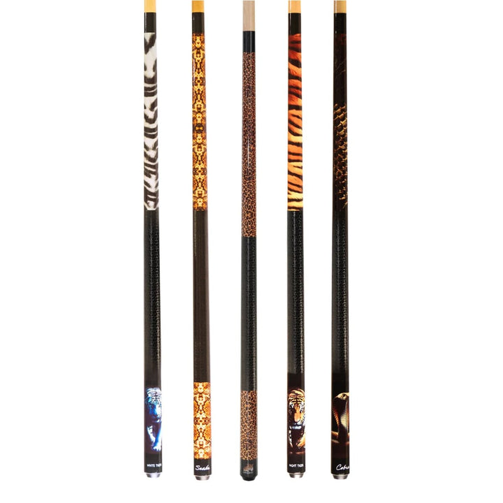 Winsport Animal Collection Billardqueue mit auffälligem Tiermotiv – zweiteiliger Poolqueue aus Ahornholz mit schwarzem Griffbereich