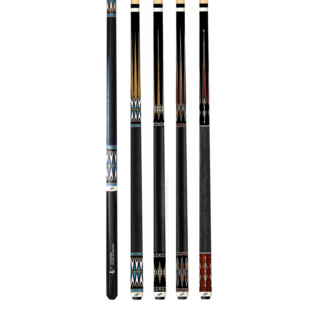 Dufferin Emporio Billardqueue – hochwertiger zweiteiliger Poolbillardqueue mit dekorativem Design und schwarzem Griffbereich