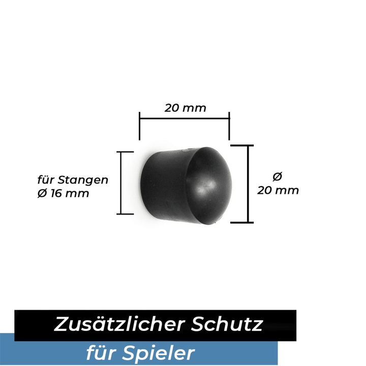 Endkappe für Kickerstange Standard 16mm Maße