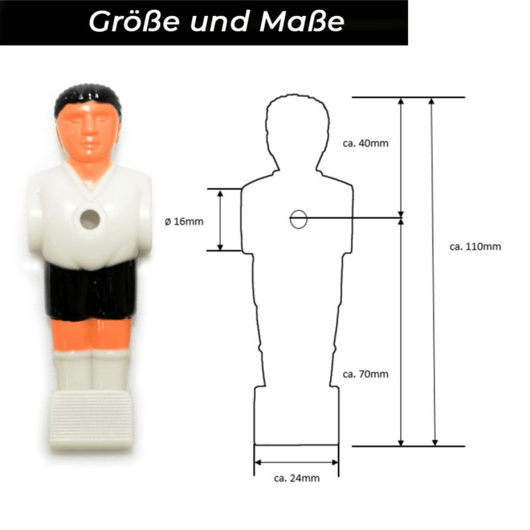Kickerfigur Profi Set mit 11 Stück Maße