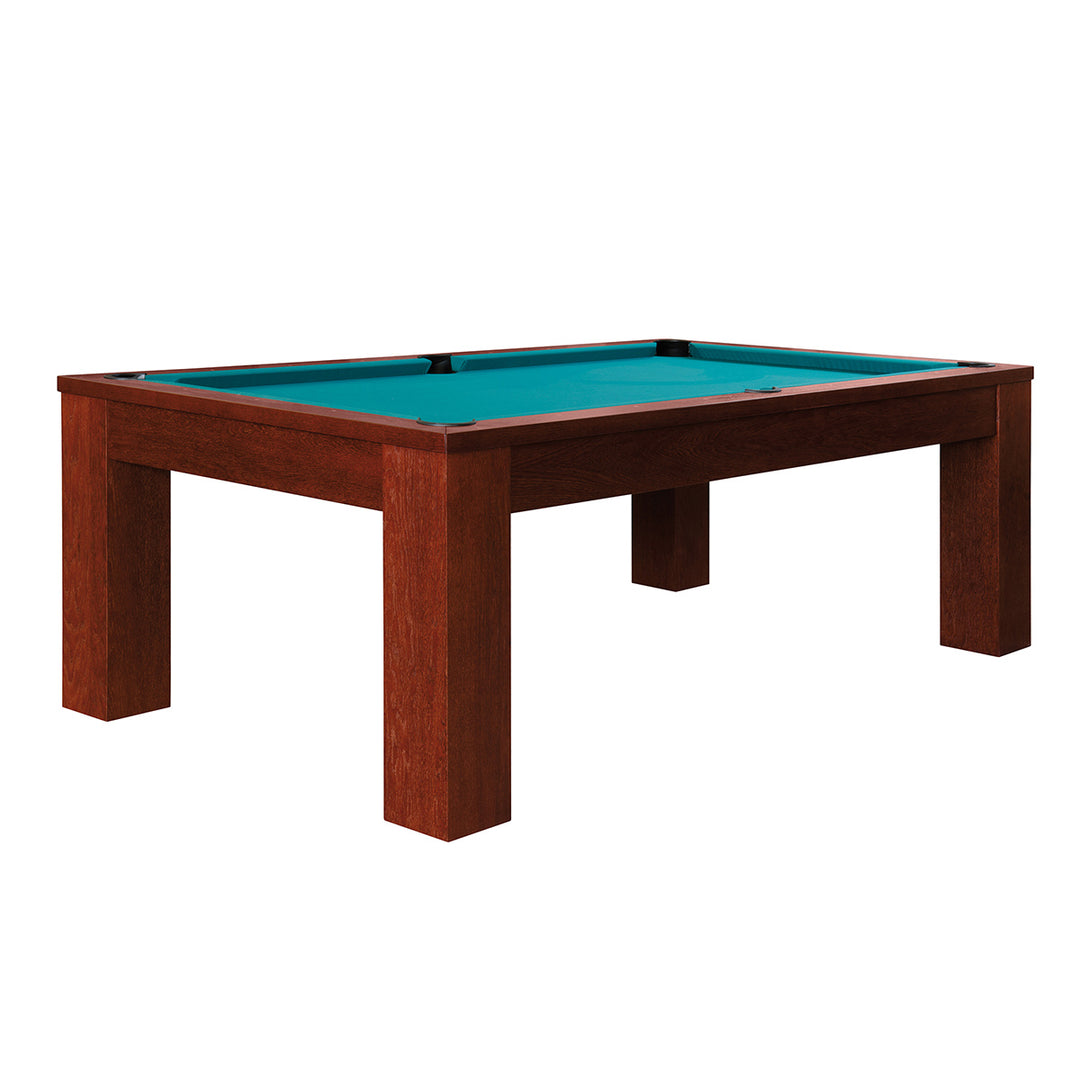 Exklusiver Pool-Billardtisch Trento in Mahagoni-Optik – edles Eichenholz-Finish für klassische Räume.