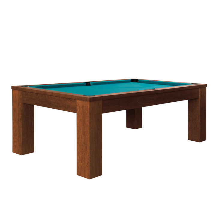 Pool-Billardtisch Trento in Walnuss – hochwertige Massivholz-Optik für ambitionierte Pool-Billard Spieler.