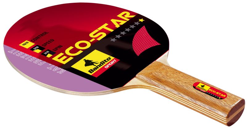 Bandito Eco Star Tischtennisschläger mit Außennoppen Belag für Freizeitspieler und Anfänger