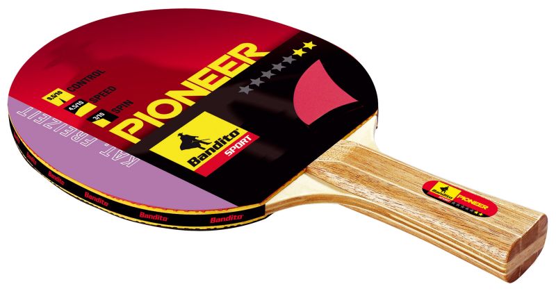 Bandito Pioneer Tischtennisschläger mit Innennoppen Belag für Freizeitspieler und Training