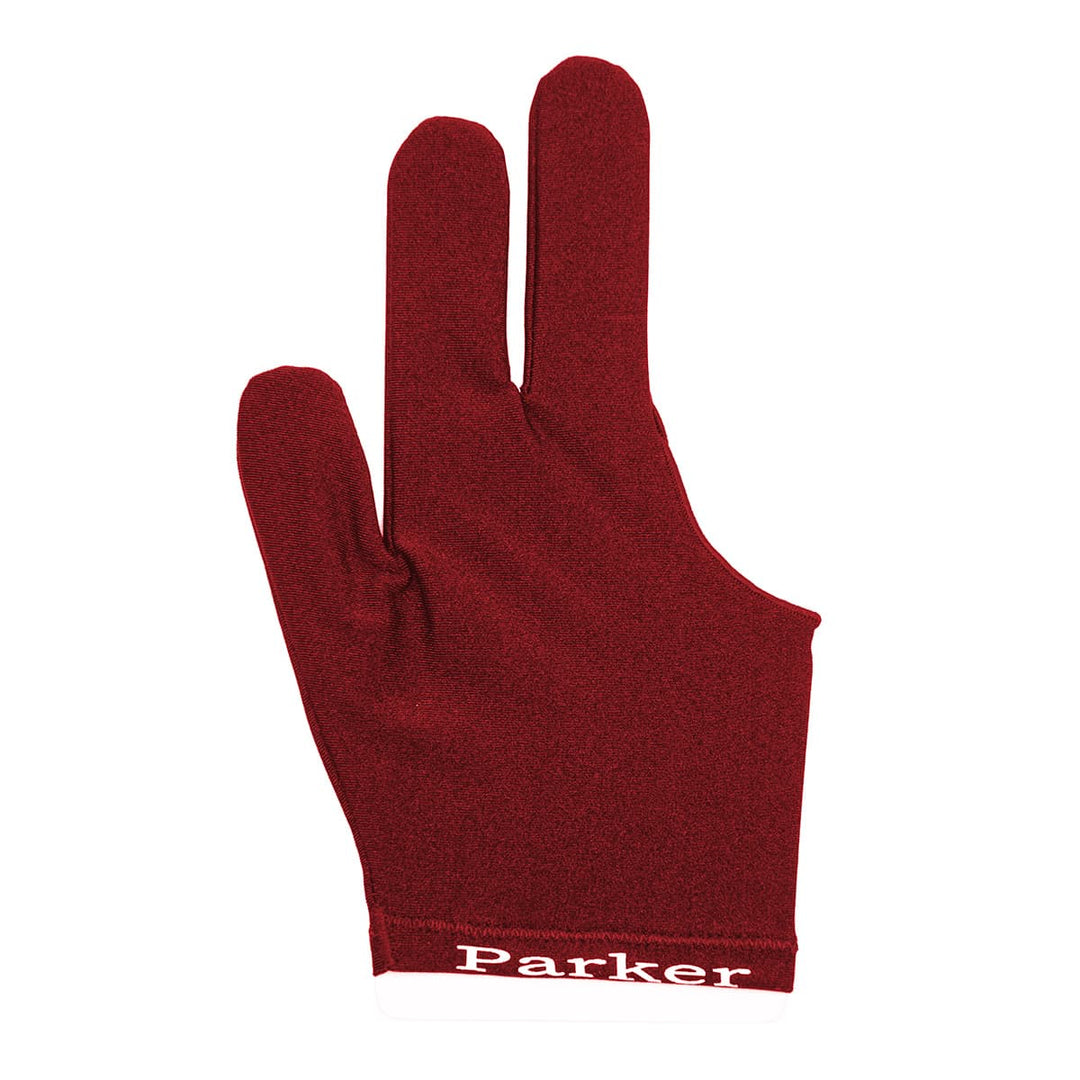 J. Parker 3-Finger Billardhandschuh Dunkelrot freigestellt