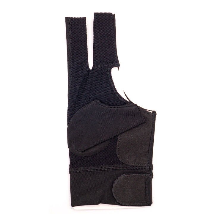 Schwarzer J. Parker Fingerless Billardhandschuh – Innenseite mit Mesh und Anti-Rutsch-Pads