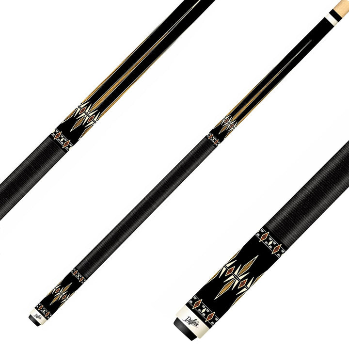 Dufferin Emporio DE-2 Billardqueue mit schwarz-goldenem Design und Griffband