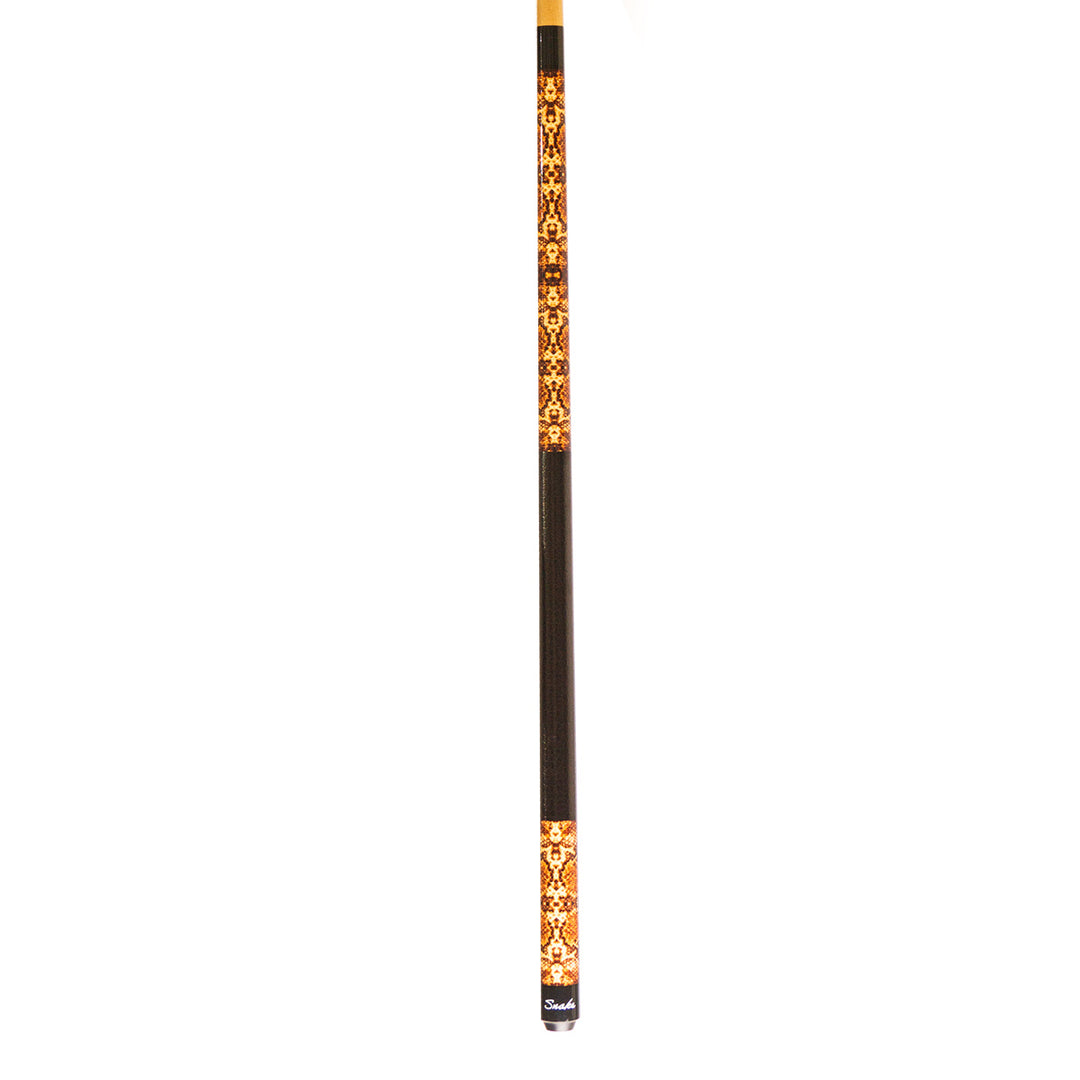 Winsport Snake Billardqueue mit Schlangenhaut-Muster, schwarzem Griff und Ahorn-Oberteil