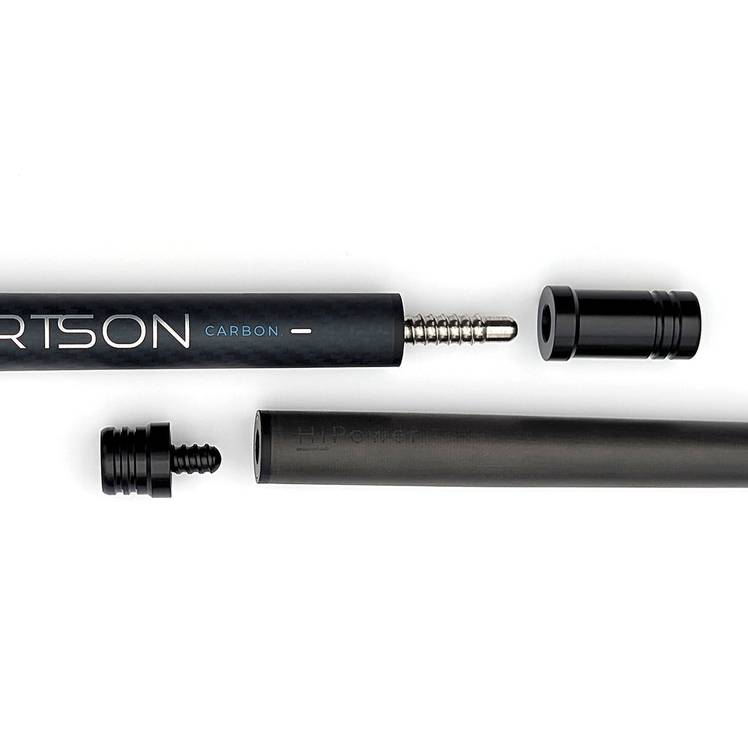 Robertson Carbon Black Diamond Billardqueue – Radial-Pin-Gewinde mit zweiteiligem Gewindeschutz